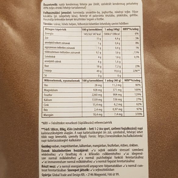 KENDERMAG PROTEIN - BIO/NYERS 1000g
